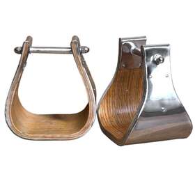 Jkst103-5 Hilason 12jk Nickle Plated Wooden Stirrups
