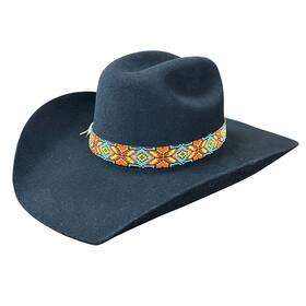 Kkhtb101 Hilason Beaded American Style Western Cowgirl Handmade Hatband Tan Hat Band