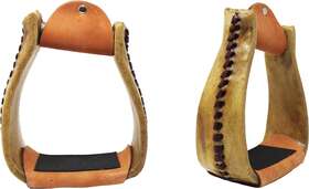 51209 Horsewear 51209. Horse Western Saddle Rawhide Leather Covered Slanted Roper Stirrup Pair