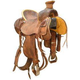 U155hrran12bskbh Hr Custom Made Used 15.5 Inch Ranch Saddle Code
