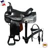 Hsdf202bzbkbhpa326bk-17 Hilason Western American Leather Draft Horse Saddle Trail 602592264565