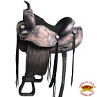 Hsto102bkro-17-vx Hilason Treeless Western Leather Trail Pleasure Riding Horse 635562438345