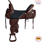Hstw100bzv1db-18 Hilason Treeless Western Trail Endurance Racing Leather Saddle 695922082830