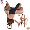 Hstw101bzolbhpa326ol-17 Hilason Treeless Horse Saddle Western American Leather Barrel 602592265753