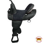 Hstw104bzbk-17 Hilason Treeless Western Trail Barrel Racing Leather Saddle 695922083035