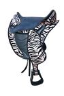Im189 Own Making New Synthetic Treeless Saddle Matching Girth Zebra Black