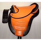 Im196 Handmade Synthetic Treeless Saddleorange Black Matching Girth Stirups