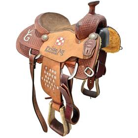U125infinitytr23 Infinity Saddlery Used 12.5 Inch Trophy Team Roping Saddle Code