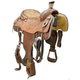 U15jbeagleycr Jerry Beagley Used 15 Inch Calf Roping Saddle Code