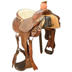U14jtaylortrss Jim Taylor Used 14 Inch Team Roping Saddle Code