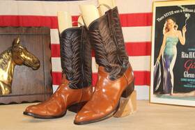 2396 Justin Boots Leather Western Texas Mens Size 10.5 D 2-tone Nice