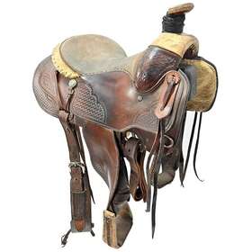 C15lbarlranro L Bar Used 15 Inch Ranch Roping Saddle Code