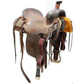 U155lclark568 Larry Clark Used 15.5 Inch Ranch Roping Saddle Code