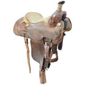 C145lduggan14oak Larry Duggan Used 14.5 Inch Roping Saddle Code