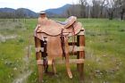 Lws1822 Western Wade Light Roping Trail Floral Tooled Rough Out Leather