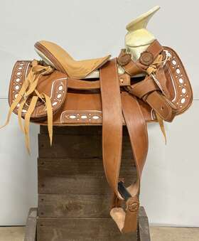 M-royal Saddles 793897803174 11.5 Inch Montura Clara Charra Chomite Para Ni O Kids Mexican Saddle