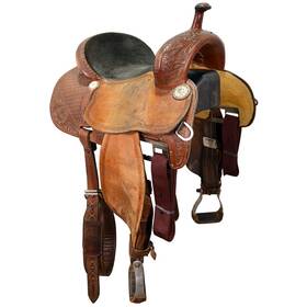 U145crownc8w Martin Saddlery Used 14.5 Inch Crown C Barrel Saddle Code
