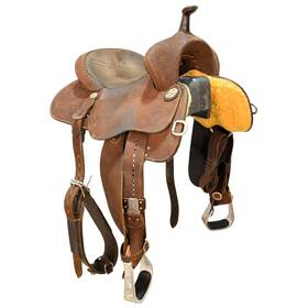 U14stingchoc8 Martin Saddlery Used 14 Inch Stingray Barrel Racing Saddle Code