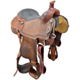 U145martincrwffl Martin Used 14.5 Inch Calf Roping Saddle Code