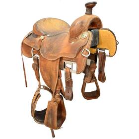 U145martinjbbd Martin Used 14.5 Inch Joe Beaver Calf Roping Saddle Code
