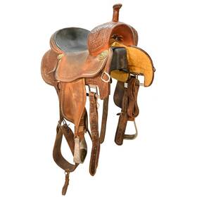U155crownc12cb Martin Used 15.5 Inch Crown C Barrel Racing Saddle Code