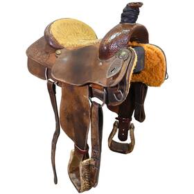 U145mastertr14cb Master Saddlery Used 14.5 Inch Team Roping Saddle Code