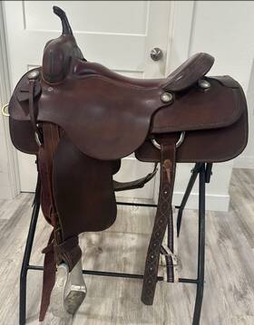 0610070 Mc Daniel Saddlery 16 Inch Cutter Western Saddle Brown Leather Traditional