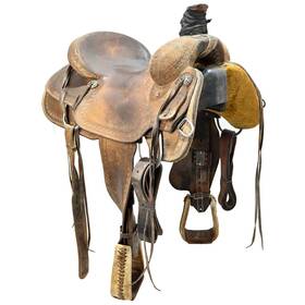 U145nomakeran No Maker Stamp Used 14.5 Inch Ranch Saddle Code