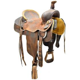 U15nomakerr12 No Makers Stamp Used 15 Inch Maker Ranch Roper Saddle Code