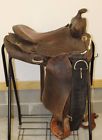 Not Marked Vintage Brown Leather Western Horse Saddle Heavy Working