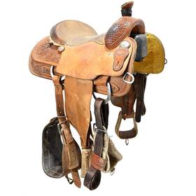 C145nrscr14fl Nrs Competitor Series Used 14.5 Inch Calf Roping Saddle Code