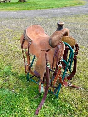 1412078 Nrs Pro Series Used 16 Inch Competitors Heavy Oil Roughout Team Roping Saddle