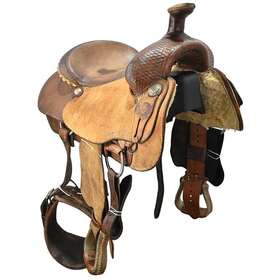 U15nrsprotr14bsk Nrs Pro Series Used 16 Inch Team Roping Saddle Code U16nrstr14bsk