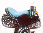 1713 Nu Used Turquoise Blue Brown Western Barrel Racing Trail Leather