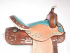 1776 Nu Used Blue Inlay Rough Out Western Leather Barrel Racer