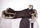 1783 Nu Used Dark Brown Silver Show Western Hand Carved Leather