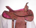 1793 Nu Used Pink Inlay Barrel Racing Western Leather Silver Show
