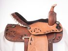 1797 Nu Used Black Inlay Hand Tooled Western Leather Barrel Racer