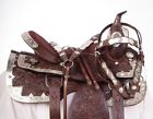 1798 Nu Westridge Saddlery Used Brown Western Hand Carved Leather Silver