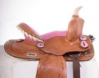 1807 Nu Used Pink Crystal Youth Western Leather Tooled Barrel Trail