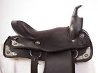 1839 Nu Used Black Western Synthetic Horse Saddle Silver Barrel Racer