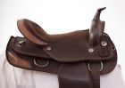 1856 Nu Used Brown Dura Leather Gator Print Western Trail Synthetic