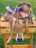 Oe-292 Unbranded 10 12 Western Youth Saddle Natural Med Oil Tooled Purple Suede Hsbc Just In