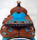 Oe392d Blu Unbranded Western Mini Pony Barrel Saddle Blue Bling Navajo