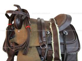2150slw01qa Orlov Hill Synthetic Western Saddle Horse Pleasure Trail Brown Used Tack Set 15 16 17 18