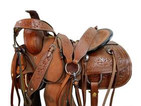 6101dg01zx Orlov Hill Western Trail Saddle Hard Seat Rough Out Pleasure Used Tack 15 16 17 18