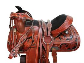 7445ae02cv Orlov Hill Western Saddle Pleasure Cowboy Barrel Racing Used Leather Tack Set 15 16 17 18