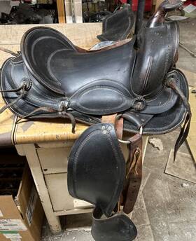 7555dsg01mz Orlov Hill Western Saddle Barrel Racing Used Leather Horse Pleasure Trail
