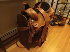 9252aso10ds Orlov Hill Brown Leather Western Horse Custom Made Roping Saddle Roper Trail Tack 15 16 17