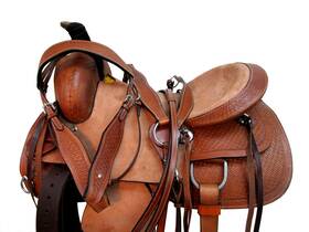 7570kls04la Orlov Hill Leather Co Western Trail Saddle Hard Seat Rough Out Pleasure Used Set 15 16 17 18